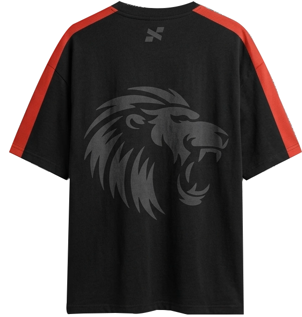 Black & Red Oversized Tee - Image 2