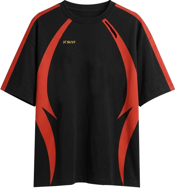 Black & Red Oversized Tee
